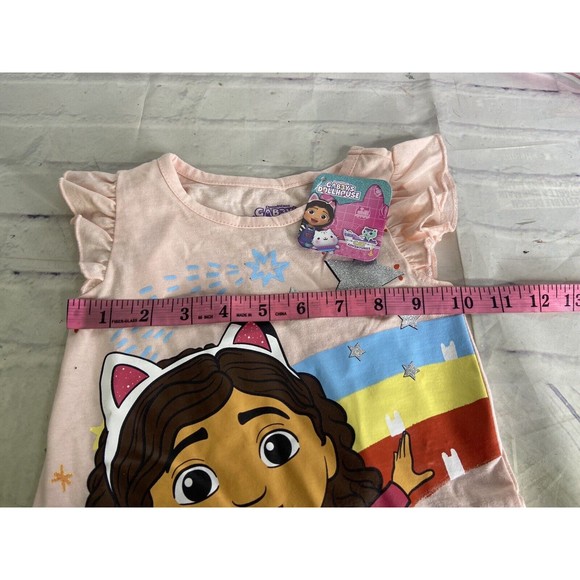 Gabby's Dollhouse Graphic Print Short Sleeve Tee T-Shirt Top Kids Girls 2T - Picture 5 of 6